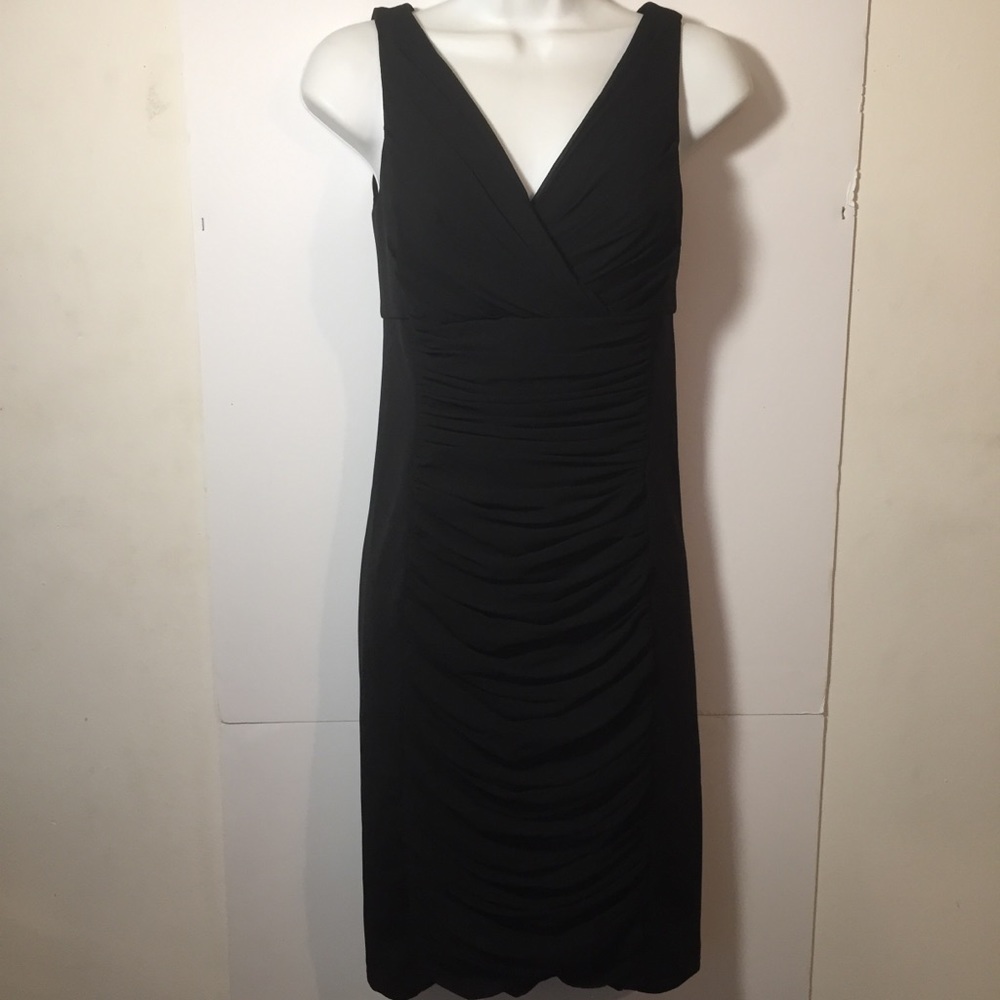 White House Black Market Dress Black Ruffle Sz 2